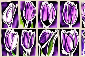 Rising sun waking a purple tulip tattoo idea