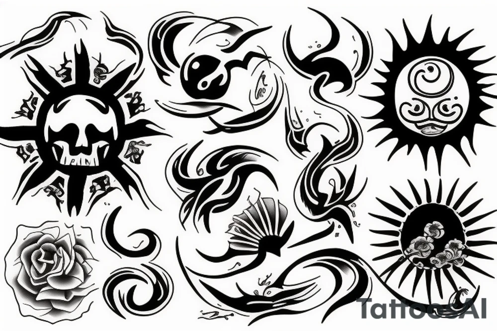 Rising sun tattoo idea