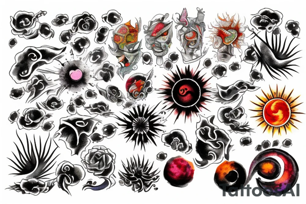 Rising sun tattoo idea