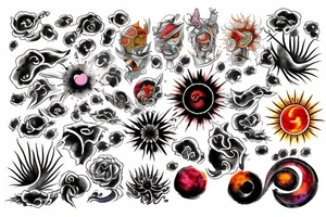 Rising sun tattoo idea