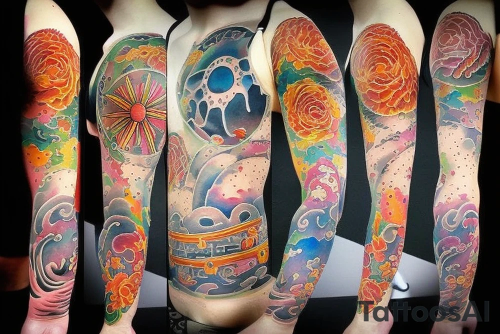 Rising sun tattoo idea