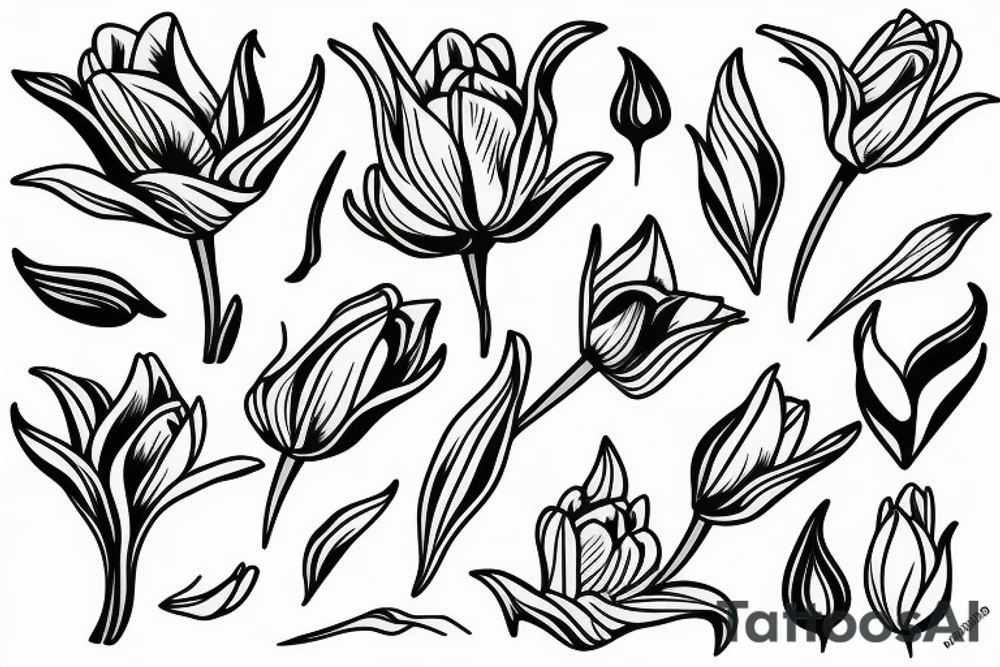 Tulip with sun tattoo idea