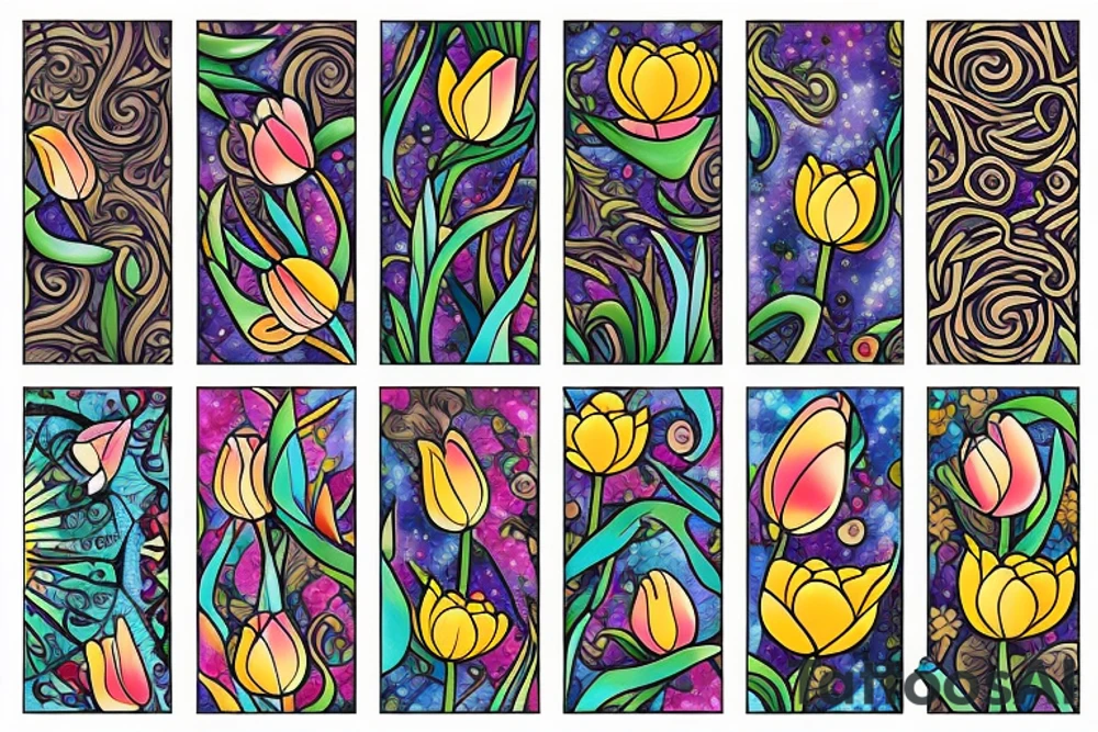 Tulip with sun tattoo idea