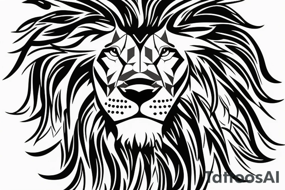 half face lion tattoo idea