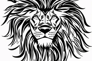 half face lion tattoo idea