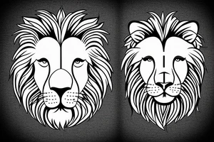 half face lion tattoo idea