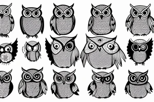 Linework owl tattoo idea