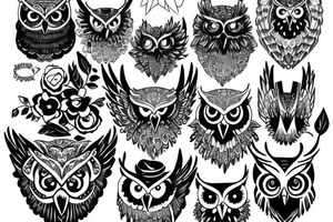 Owl head tattoo idea