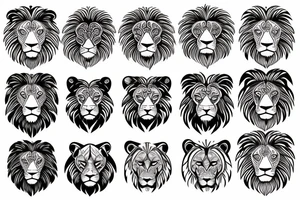 Half face lion mandala tattoo idea