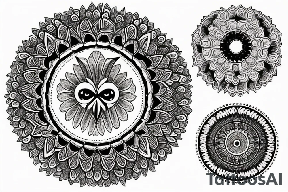 Owl mandala tattoo idea