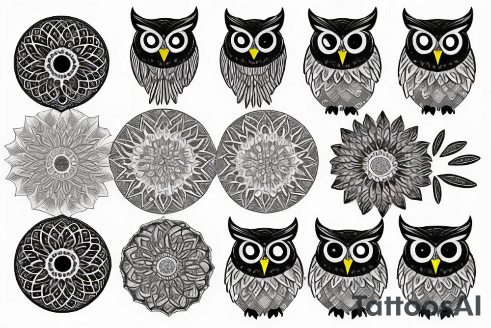 Owl mandala tattoo idea