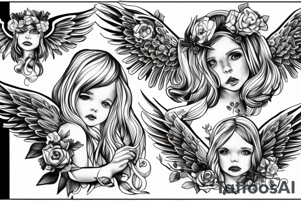 angel children tattoo idea