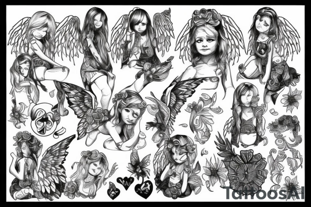angel children tattoo idea