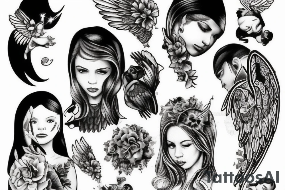 angel children tattoo idea