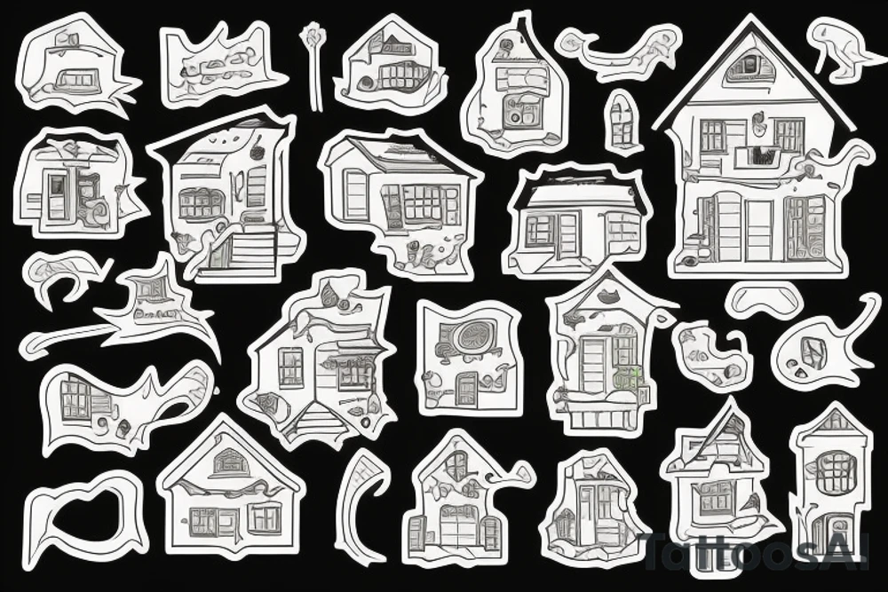 house in mount tattoo idea