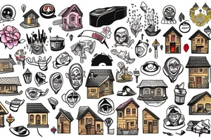house in mount tattoo idea