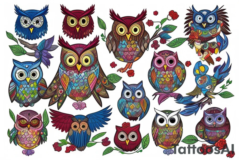 Owl fighting for equality, justice, and peace tattoo idea
