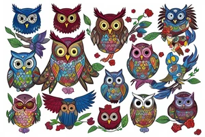 Owl fighting for equality, justice, and peace tattoo idea
