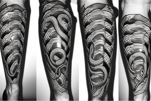Snake wrapped around leg tattoo idea