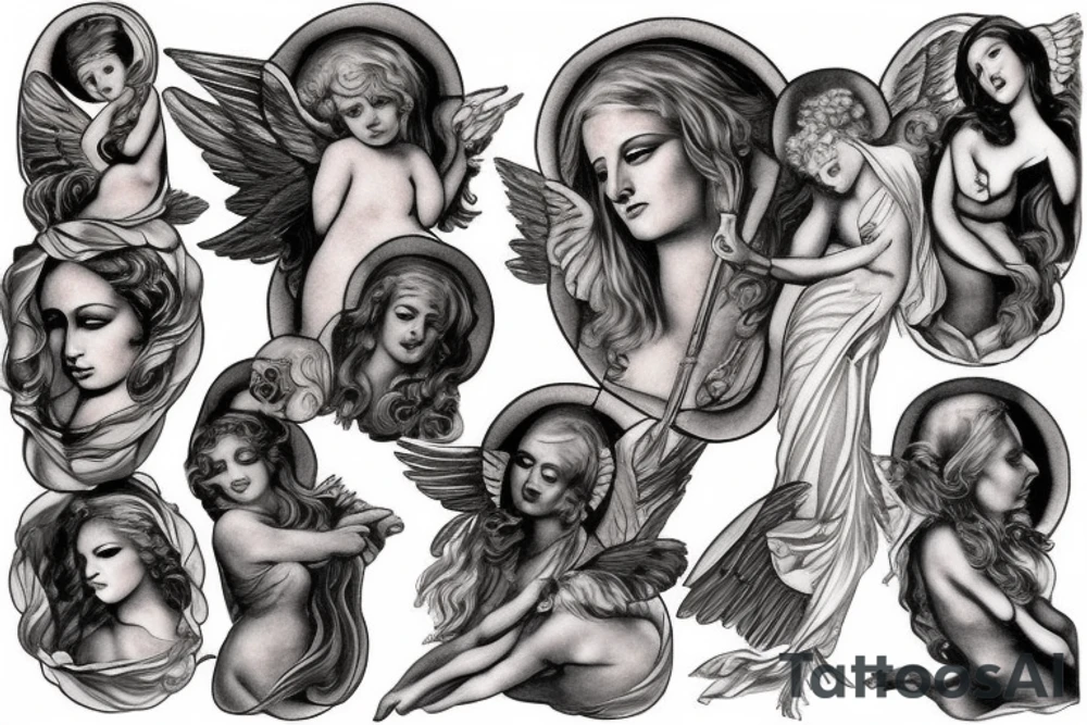 Angels from the painting ‘Im trionfo di galatea’ tattoo idea