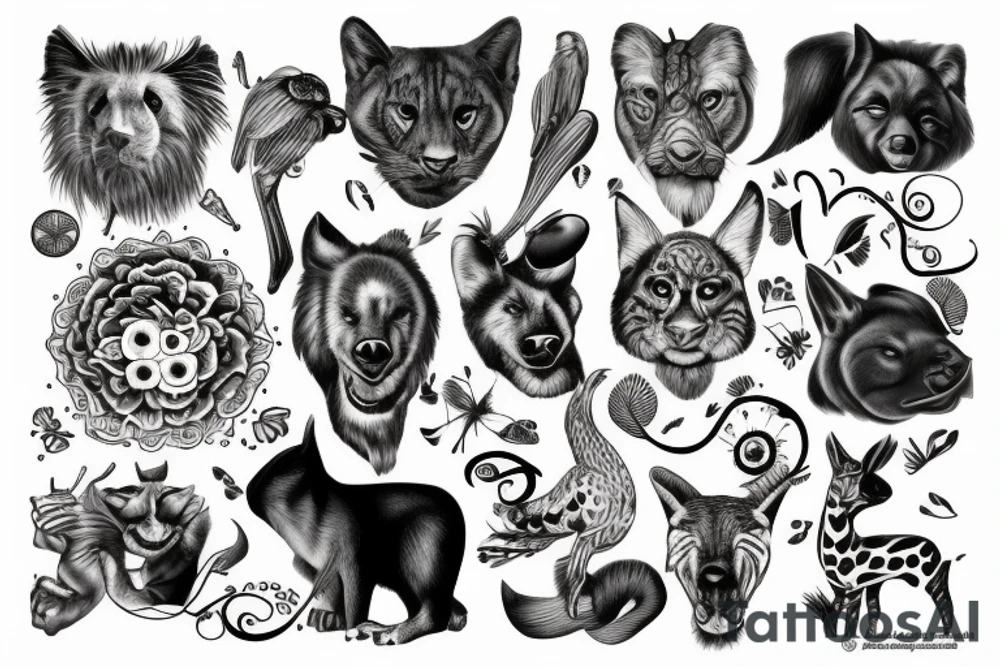 Animal protector de la familia tattoo idea