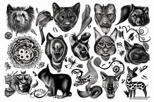Animal protector de la familia tattoo idea