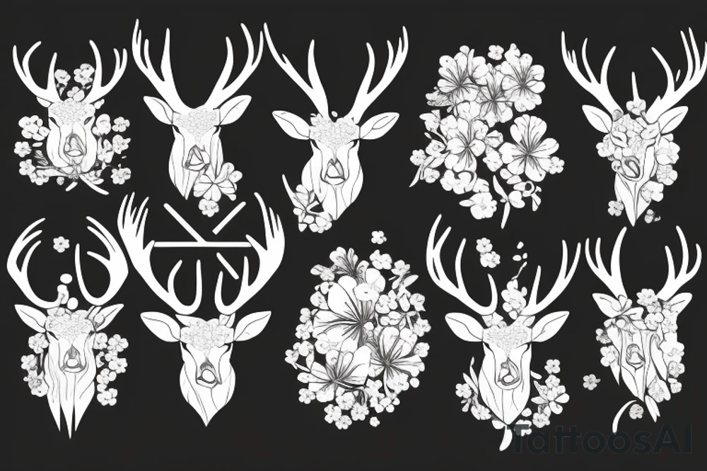 shamrock stag profile tattoo idea