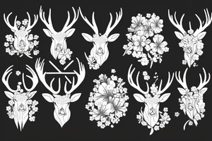 shamrock stag profile tattoo idea