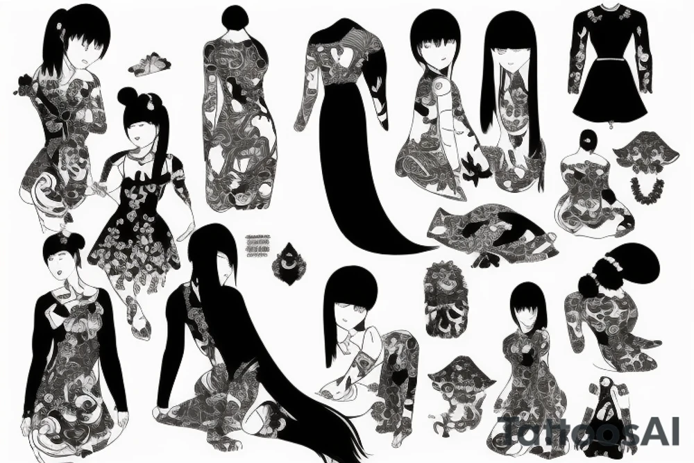 marin kitagawa in dress tattoo idea