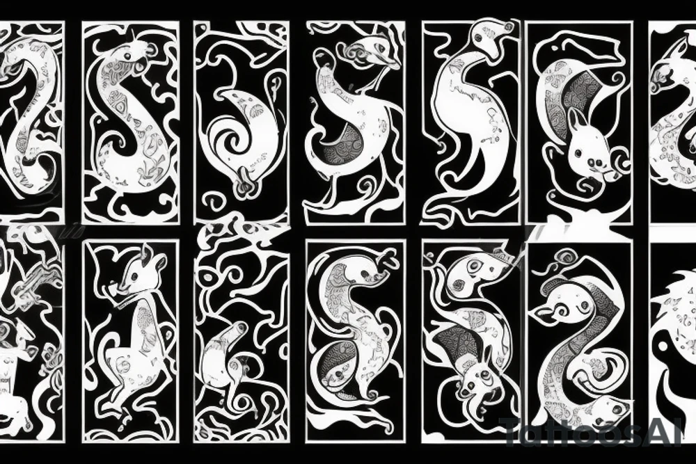 squirrel abstraction tattoo idea