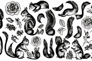 squirrel abstraction tattoo idea