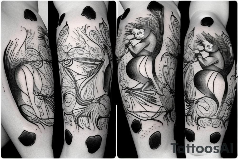 squirrel abstraction tattoo idea
