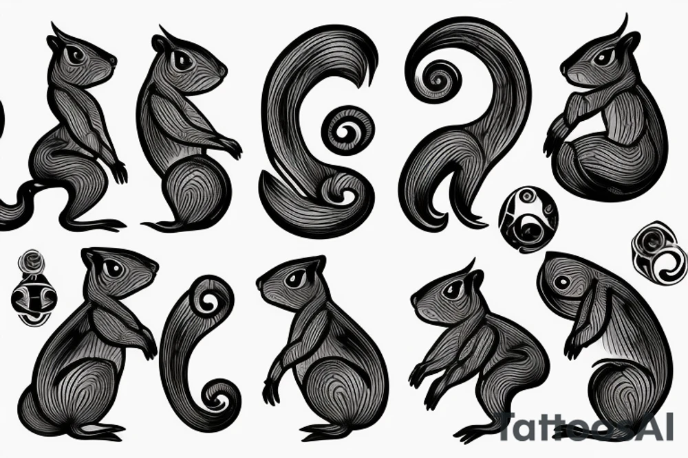 squirrel abstraction tattoo idea