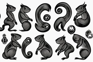 squirrel abstraction tattoo idea