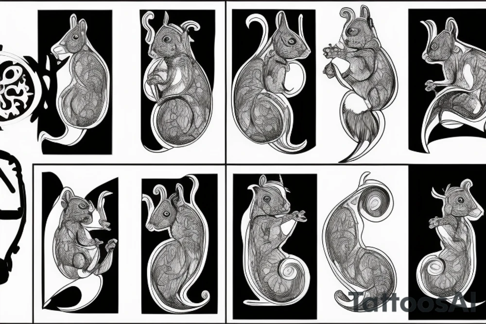 squirrel abstraction tattoo idea