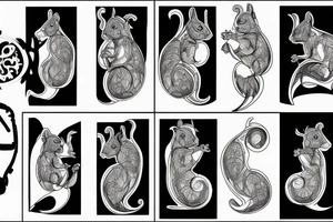 squirrel abstraction tattoo idea