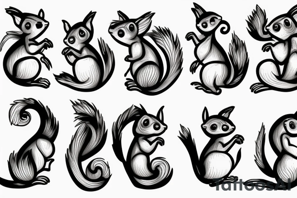 squirrel abstraction tattoo idea