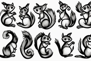 squirrel abstraction tattoo idea