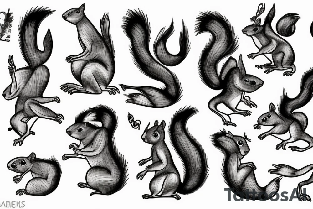 squirrel abstraction tattoo idea