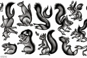 squirrel abstraction tattoo idea