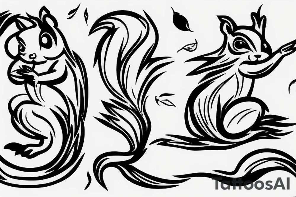 squirrel abstraction tattoo idea