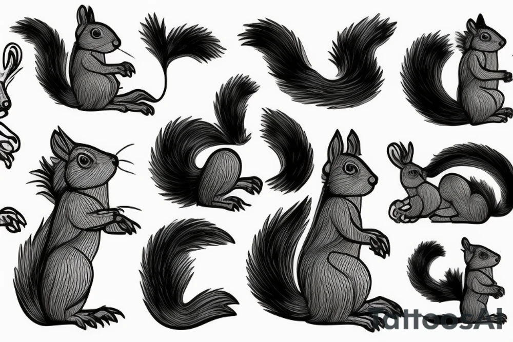 squirrel abstraction tattoo idea