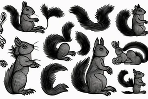 squirrel abstraction tattoo idea