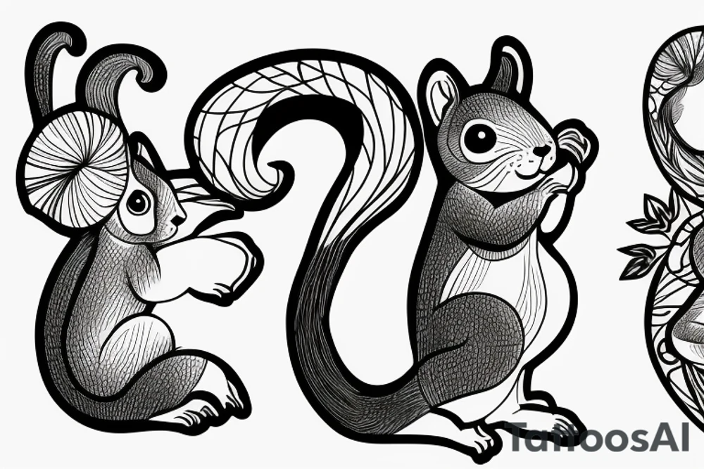 squirrel abstraction tattoo idea