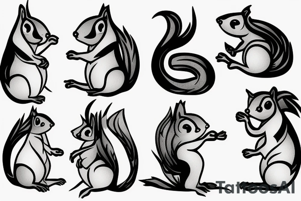 squirrel abstraction tattoo idea
