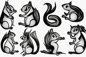 squirrel abstraction tattoo idea