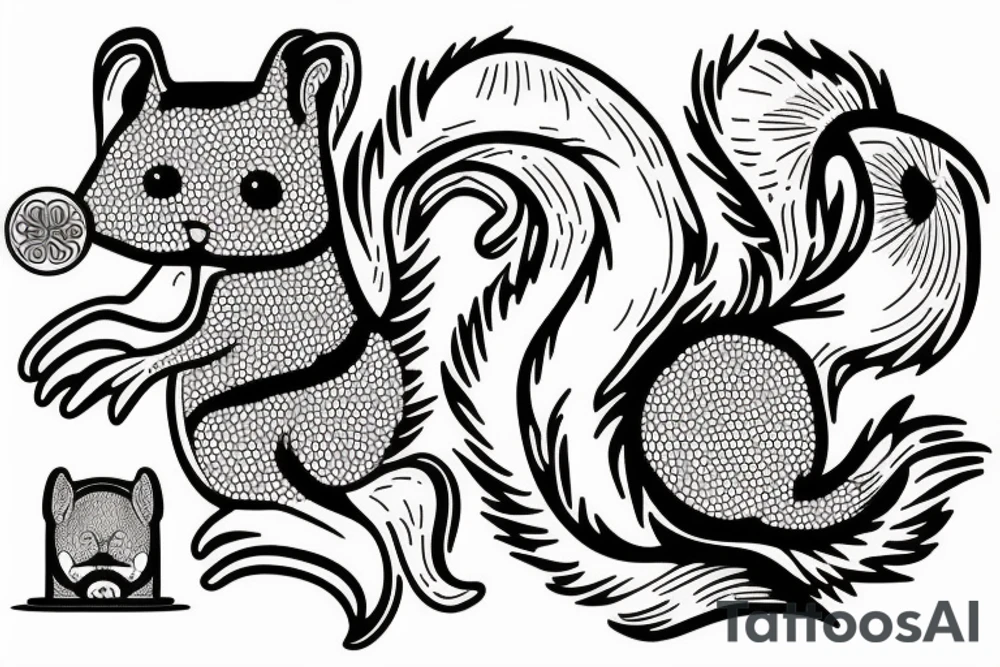 squirrel abstraction tattoo idea
