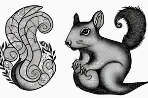 squirrel abstraction tattoo idea