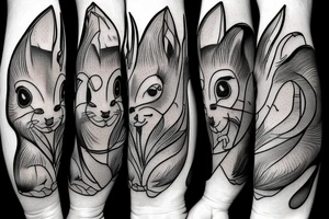 squirrel abstraction tattoo idea