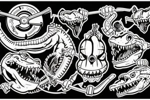 crocodile presses the barbell sport tattoo idea